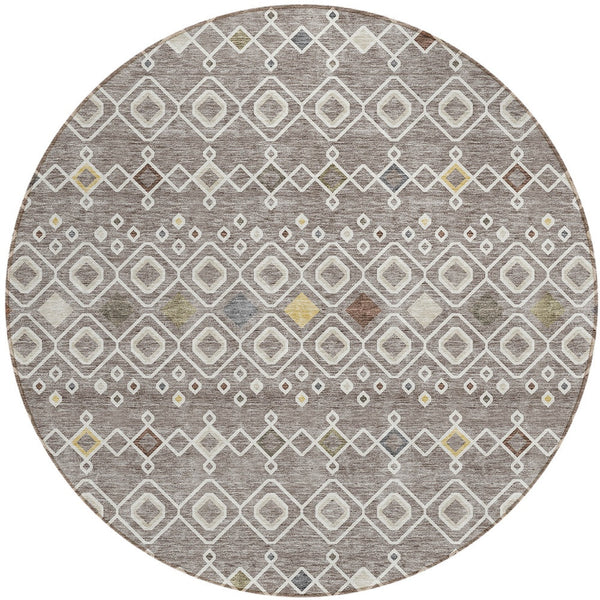 Homeroots 3' X 5' Southwestern Washable Indoor Outdoor Area Rug - Durable, Stylish, Stain Resistant Design Taupe Polyester 612228
