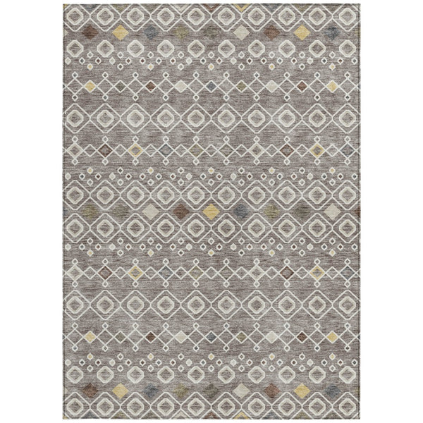 Homeroots 3' X 5' Southwestern Washable Indoor Outdoor Area Rug - Durable, Stylish, Stain Resistant Design Taupe Polyester 612229