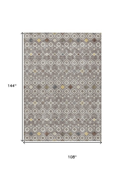 Homeroots 3' X 5' Southwestern Washable Indoor Outdoor Area Rug - Durable, Stylish, Stain Resistant Design Taupe Polyester 612230