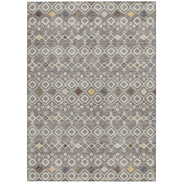 Homeroots 3' X 5' Southwestern Washable Indoor Outdoor Area Rug - Durable, Stylish, Stain Resistant Design Taupe Polyester 612230