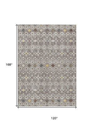 Homeroots 3' X 5' Southwestern Washable Indoor Outdoor Area Rug - Durable, Stylish, Stain Resistant Design Taupe Polyester 612231
