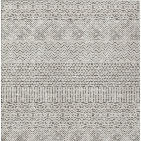 HomeRoots 5' Chevron Area Rug - Stylish Beige and Ivory Design for Indoor/Outdoor Spaces, Easy Care & Durable 8' X 10' 612235