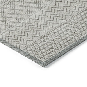 HomeRoots 5' Chevron Area Rug - Stylish Beige and Ivory Design for Indoor/Outdoor Spaces, Easy Care & Durable 10' X 14' 612237