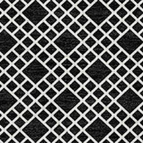 Homeroots 3' Washable Indoor Outdoor Area Rug With Chevron Design - Durable, Stain Resistant, Versatile Décor Black Polyester 612239