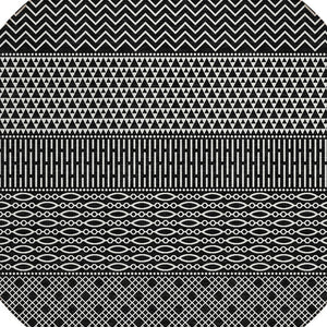 Homeroots 3' Washable Indoor Outdoor Area Rug With Chevron Design - Durable, Stain Resistant, Versatile Décor Black Polyester 612240