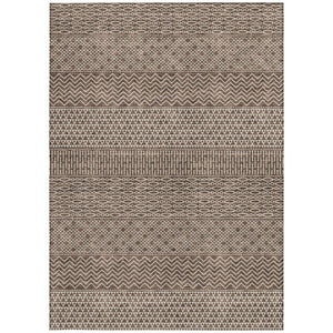 Homeroots 3' Washable Indoor Outdoor Area Rug With Chevron Design - Durable, Stain Resistant, Versatile Décor Brown Polyester 612245