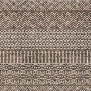 Homeroots 3' Washable Indoor Outdoor Area Rug With Chevron Design - Durable, Stain Resistant, Versatile Décor Brown Polyester 612245
