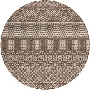 Homeroots 3' Washable Indoor Outdoor Area Rug With Chevron Design - Durable, Stain Resistant, Versatile Décor Brown Polyester 612246