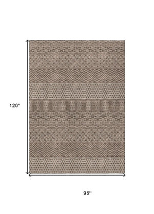 Homeroots 3' Washable Indoor Outdoor Area Rug With Chevron Design - Durable, Stain Resistant, Versatile Décor Brown Polyester 612247