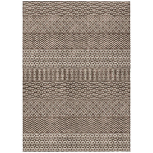 HomeRoots 5' Brown and Ivory Chevron Indoor Outdoor Area Rug – Durable, Washable, and Stylish for Any Space 8' X 10' 612247