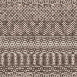 Homeroots 3' Washable Indoor Outdoor Area Rug With Chevron Design - Durable, Stain Resistant, Versatile Décor Brown Polyester 612249