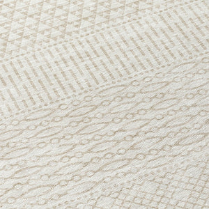 Homeroots 3' Washable Indoor Outdoor Area Rug With Chevron Design - Durable, Stain Resistant, Versatile Décor Ivory Polyester 612270