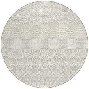 Homeroots 3' Washable Indoor Outdoor Area Rug With Chevron Design - Durable, Stain Resistant, Versatile Décor Ivory Polyester 612270