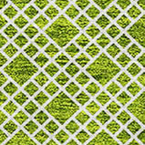 Homeroots 3' Washable Indoor Outdoor Area Rug With Chevron Design - Durable, Stain Resistant, Versatile Décor Lime Green Polyester 612274