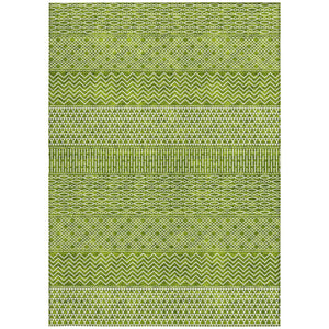 Homeroots 3' Washable Indoor Outdoor Area Rug With Chevron Design - Durable, Stain Resistant, Versatile Décor Lime Green Polyester 612275