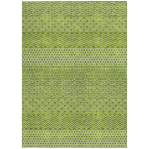 HomeRoots 5' Vibrant Lime Green and Ivory Chevron Area Rug - Stylish, Washable Indoor/Outdoor Décor Solution 10' X 14' 612279
