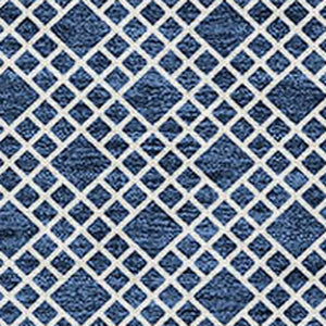 Homeroots 3' Washable Indoor Outdoor Area Rug With Chevron Design - Durable, Stain Resistant, Versatile Décor Navy Blue Polyester 612281