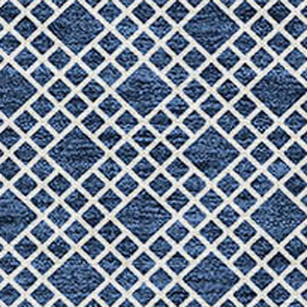 Homeroots 3' Washable Indoor Outdoor Area Rug With Chevron Design - Durable, Stain Resistant, Versatile Décor Navy Blue Polyester 612281