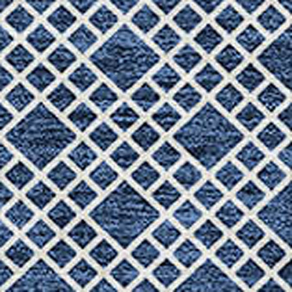 HomeRoots 5' Modern Navy Blue and Ivory Chevron Indoor Outdoor Area Rug – Durable, Washable, Stylish Design 9' X 12' 612284
