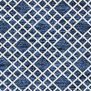 Homeroots 3' Washable Indoor Outdoor Area Rug With Chevron Design - Durable, Stain Resistant, Versatile Décor Navy Blue Polyester 612285