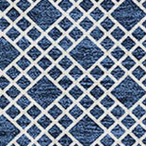 Homeroots 3' Washable Indoor Outdoor Area Rug With Chevron Design - Durable, Stain Resistant, Versatile Décor Navy Blue Polyester 612285