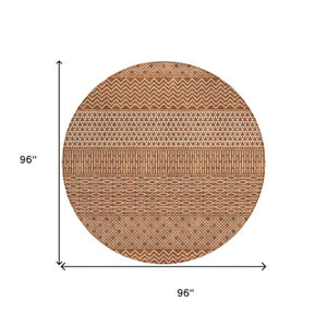 Homeroots 3' Washable Indoor Outdoor Area Rug With Chevron Design - Durable, Stain Resistant, Versatile Décor Orange Polyester 612288