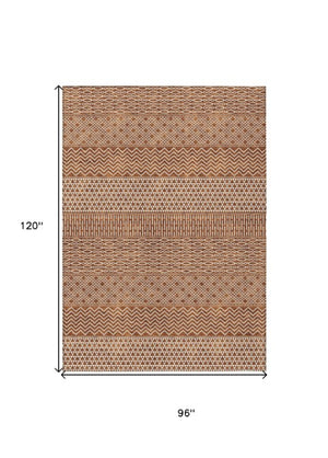 Homeroots 3' Washable Indoor Outdoor Area Rug With Chevron Design - Durable, Stain Resistant, Versatile Décor Orange Polyester 612289