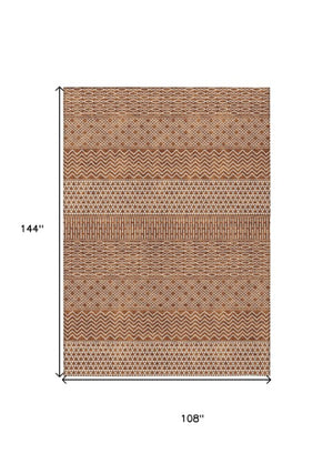 Homeroots 3' Washable Indoor Outdoor Area Rug With Chevron Design - Durable, Stain Resistant, Versatile Décor Orange Polyester 612290