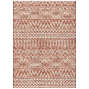 HomeRoots 5' Salmon and Ivory Chevron Area Rug – Stylish, Durable, Washable Indoor/Outdoor Accent for Any Space 8' X 10' 612295