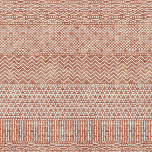 Homeroots 3' Washable Indoor Outdoor Area Rug With Chevron Design - Durable, Stain Resistant, Versatile Décor Salmon Polyester 612296