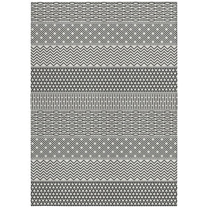 Homeroots 3' Washable Indoor Outdoor Area Rug With Chevron Design - Durable, Stain Resistant, Versatile Décor White Polyester 612301