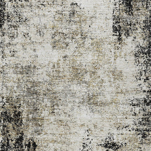 HomeRoots 5' Stylish Black Ivory Beige Abstract Washable Area Rug for Indoor and Outdoor Spaces, Durable & Modern 5' X 8' 612305