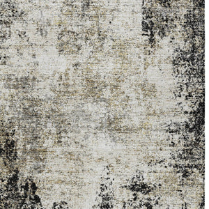 HomeRoots 5' Stylish Black Ivory Beige Abstract Washable Area Rug for Indoor and Outdoor Spaces, Durable & Modern 8' X 10' 612307
