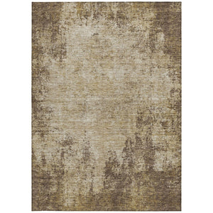 HomeRoots 5' Brown and Beige Abstract Area Rug – Stylish, Washable Design for Indoor and Outdoor Spaces 9' X 12' 612314