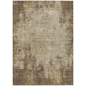 HomeRoots 5' Brown and Beige Abstract Area Rug – Stylish, Washable Design for Indoor and Outdoor Spaces 9' X 12' 612314