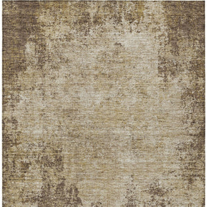 HomeRoots 5' Brown and Beige Abstract Area Rug – Stylish, Washable Design for Indoor and Outdoor Spaces 9' X 12' 612314