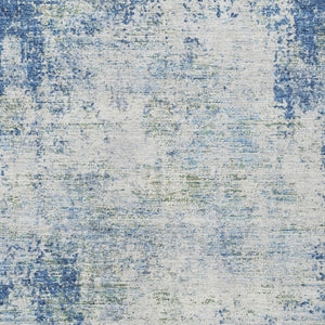 HomeRoots 5' Denim Blue and Ivory Abstract Area Rug - Stylish, Washable, Durable Design for Indoor and Outdoor Use 5' X 8' 612317