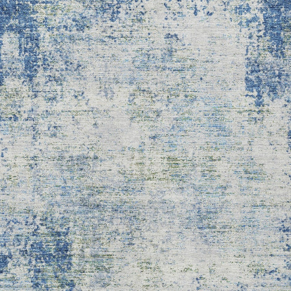 HomeRoots 5' Denim Blue and Ivory Abstract Area Rug - Stylish, Washable, Durable Design for Indoor and Outdoor Use 5' X 8' 612317