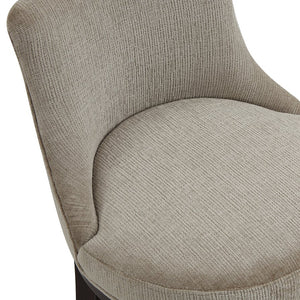 English Elm Lucia Taupe Chenille Counter Stool With Elegant Beech Wood Legs & Gold Footrest - Fully Assembled! B365P398034