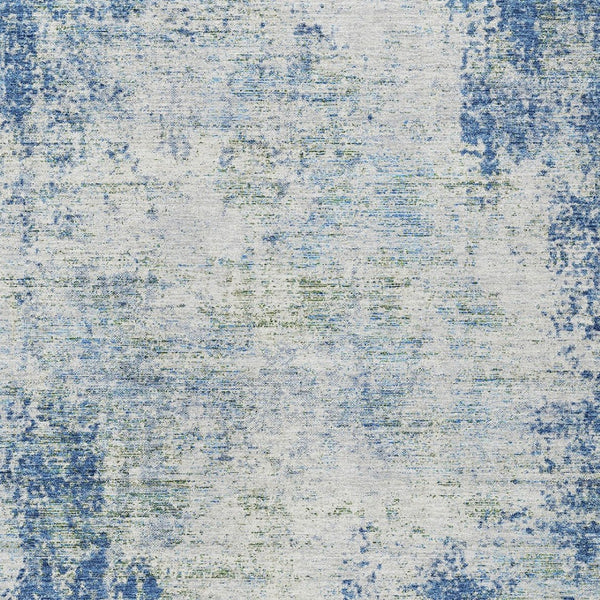 HomeRoots 5' Denim Blue and Ivory Abstract Area Rug - Stylish, Washable, Durable Design for Indoor and Outdoor Use 8' X 10' 612319