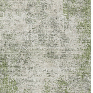 HomeRoots 5' Green and Ivory Abstract Area Rug – Stylish, Washable Design for Indoor and Outdoor Spaces 8' X 10' 612325