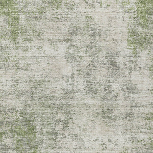 HomeRoots 5' Green and Ivory Abstract Area Rug – Stylish, Washable Design for Indoor and Outdoor Spaces 9' X 12' 612326