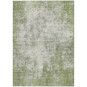 HomeRoots 5' Green and Ivory Abstract Area Rug – Stylish, Washable Design for Indoor and Outdoor Spaces 10' X 14' 612327