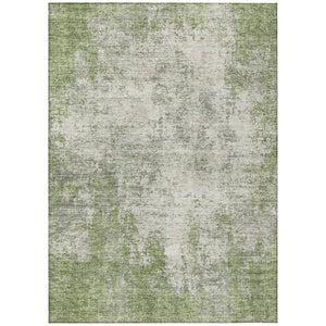 HomeRoots 5' Green and Ivory Abstract Area Rug – Stylish, Washable Design for Indoor and Outdoor Spaces 10' X 14' 612327