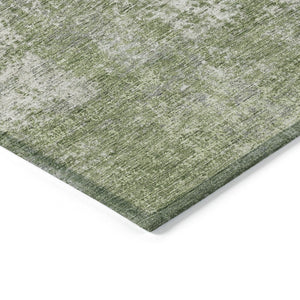 HomeRoots 5' Green and Ivory Abstract Area Rug – Stylish, Washable Design for Indoor and Outdoor Spaces 10' X 14' 612327