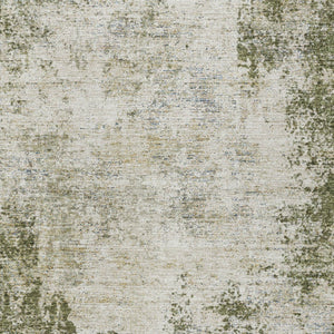 HomeRoots 5' Olive Green and Ivory Abstract Area Rug - Stylish, Washable, Indoor/Outdoor Design for Versatility 5' X 8' 612335