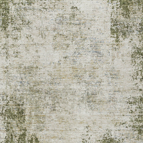 HomeRoots 5' Olive Green and Ivory Abstract Area Rug - Stylish, Washable, Indoor/Outdoor Design for Versatility 9' X 12' 612338