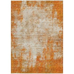 HomeRoots 5' Bold Orange and Ivory Abstract Area Rug - Washable, Durable, Stylish for Indoor/Outdoor Spaces 5' X 8' 612341