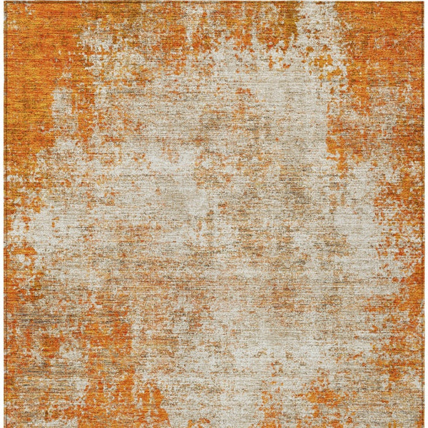 HomeRoots 5' Bold Orange and Ivory Abstract Area Rug - Washable, Durable, Stylish for Indoor/Outdoor Spaces 5' X 8' 612341