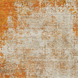 HomeRoots 5' Bold Orange and Ivory Abstract Area Rug - Washable, Durable, Stylish for Indoor/Outdoor Spaces 8' X 10' 612343